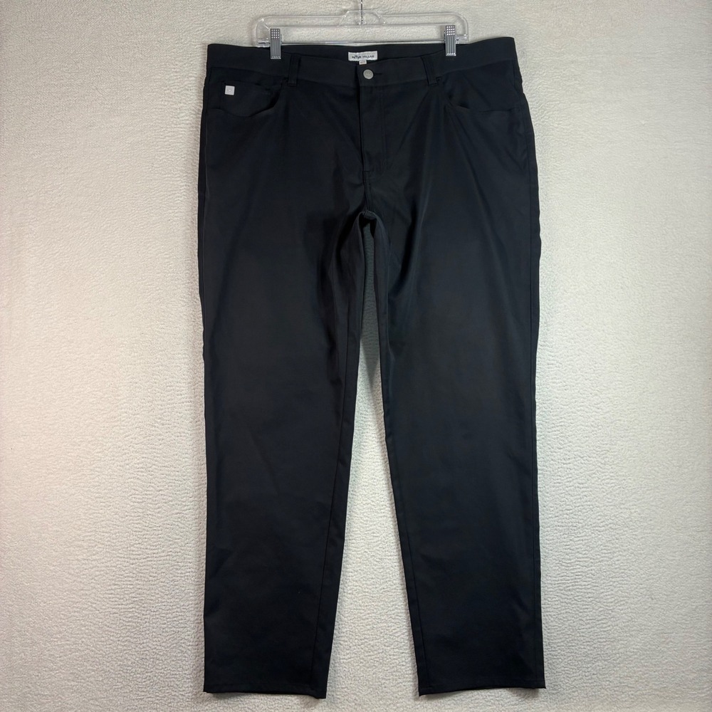 Peter Millar Crown Sport Performance Chino Pants Men 40x30 Black Stretch EB66